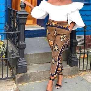 White layered ruffle off shoulder top crop top